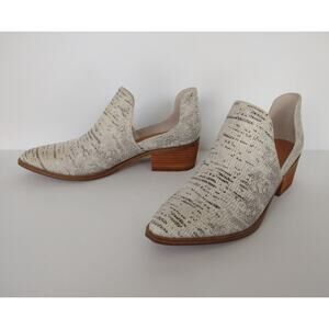 Chinese Laundry Womens Fortune Ankle Bootie White Black Faux Snake Size 9.5